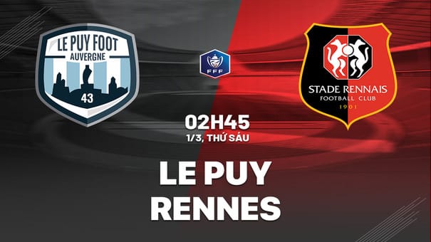Le Puy vs Rennes 2h45 ngày 1/3 (Cúp QG Pháp 2023/24) Le Puy là đội bóng có đẳng cấp thấp nhất tại vòng tứ kết Cúp quốc gia Pháp mùa này bởi đang chơi tận hạng 4 xứ lục lăng. Đây được xem là thành tựu vĩ đại bậc nhất trong lịch sử đội bóng nhỏ bé Auvergne mà hiếm lắm mới được lên chơi ở giải hạng 2 (lần gần nhất cũng phải từ thập niên 80 của thế kỷ trước). Hãy đến FUN88 thể thao trực tuyến để biết thêm thông tin nhé .