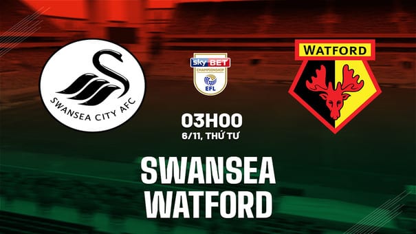 Nhận định bóng đá Swansea vs Watford 3h00 ngày 6/11 (Hạng nhất Anh 2024/25). Hãy đến FUN88 thể thao trực tuyến.